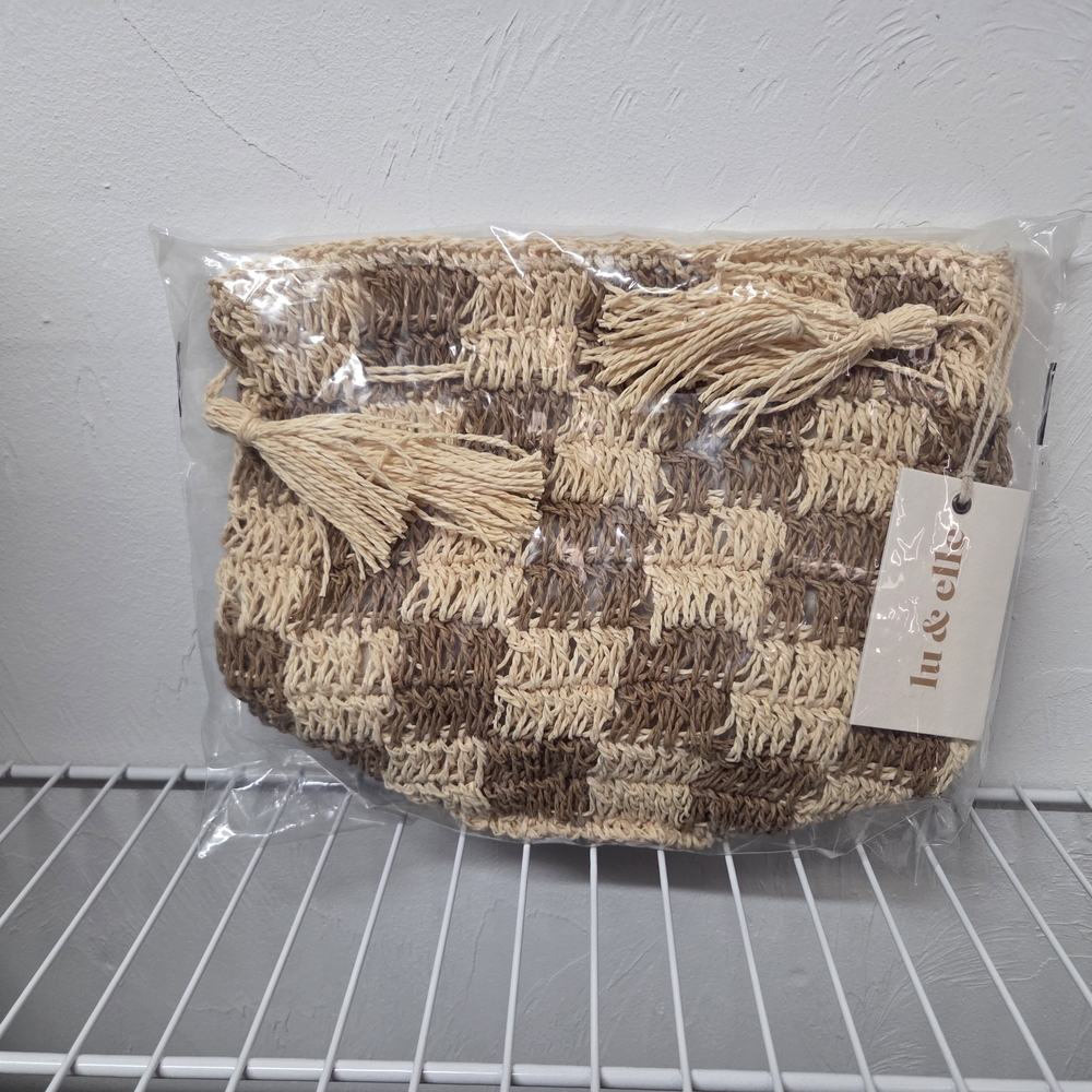Lu & Elle Woven Checkered Clutch